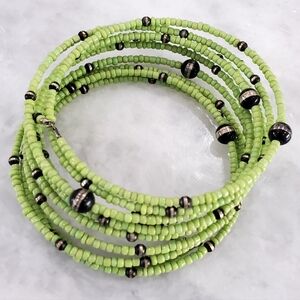 Rare Silpada Sterling Silver Seed Bead Wrap Bracelet B1574